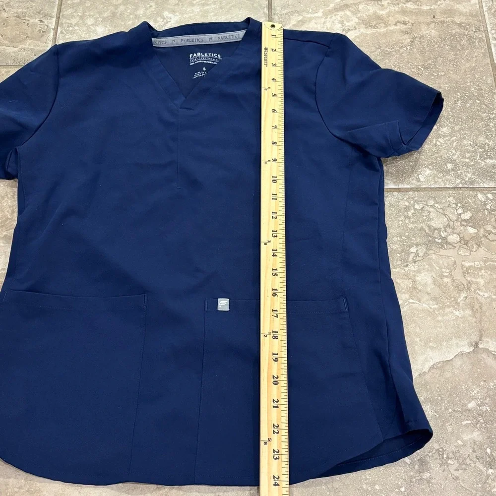 Fabletics Women Navy Blue Scrub Set V-Neck Top and Jogger Pants Size Small